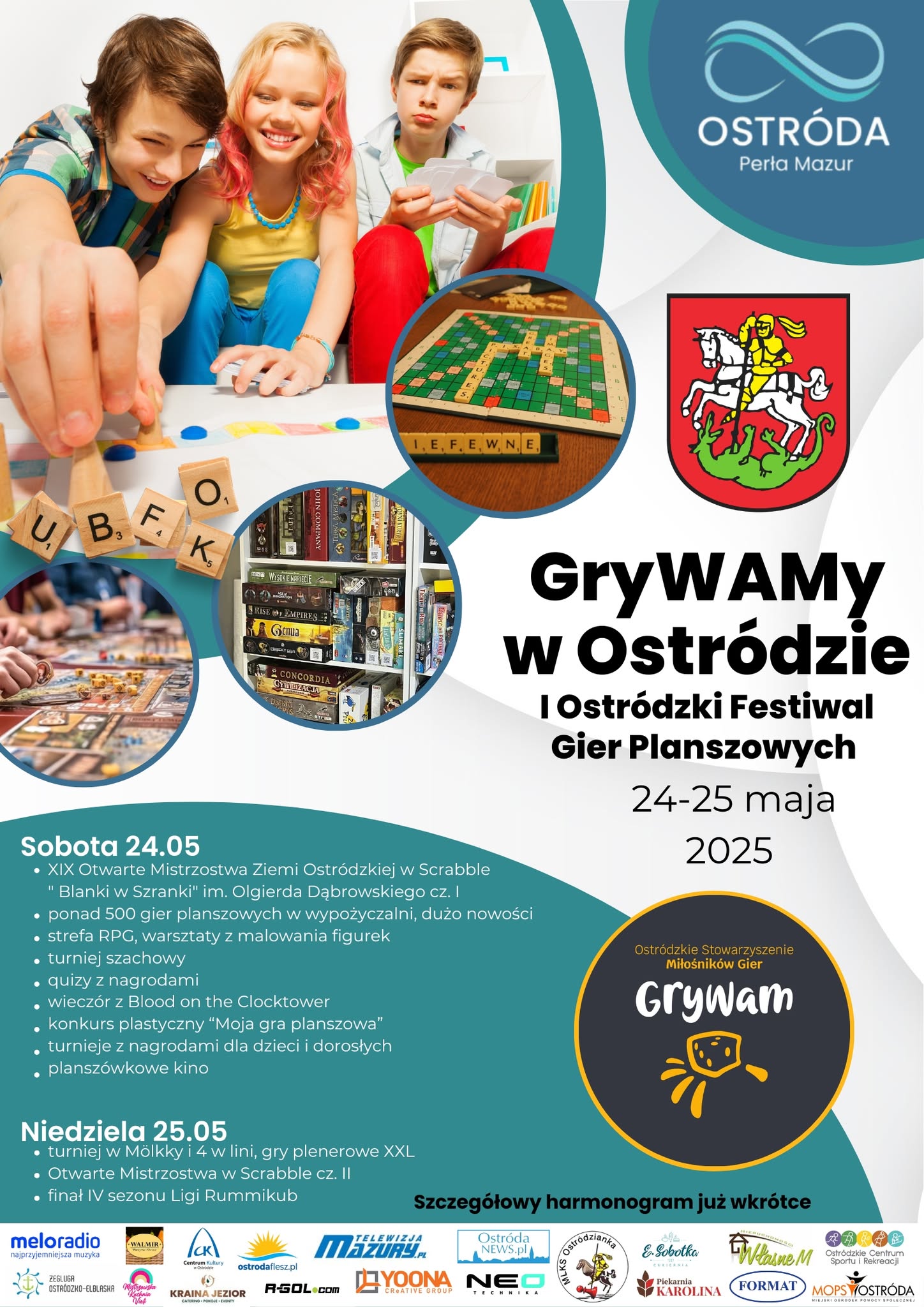Plakat wydarzenia GryWAMy w Ostródzie